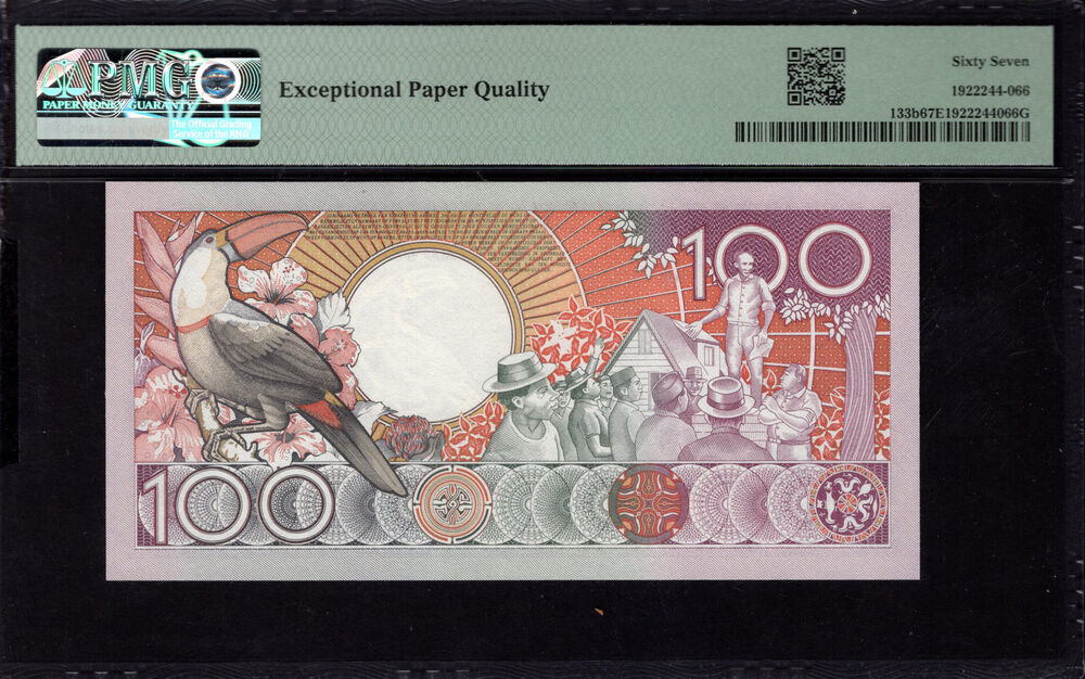 Suriname - 100 Gulden 1988 - Pick # 133b - PMG 67 EPQ