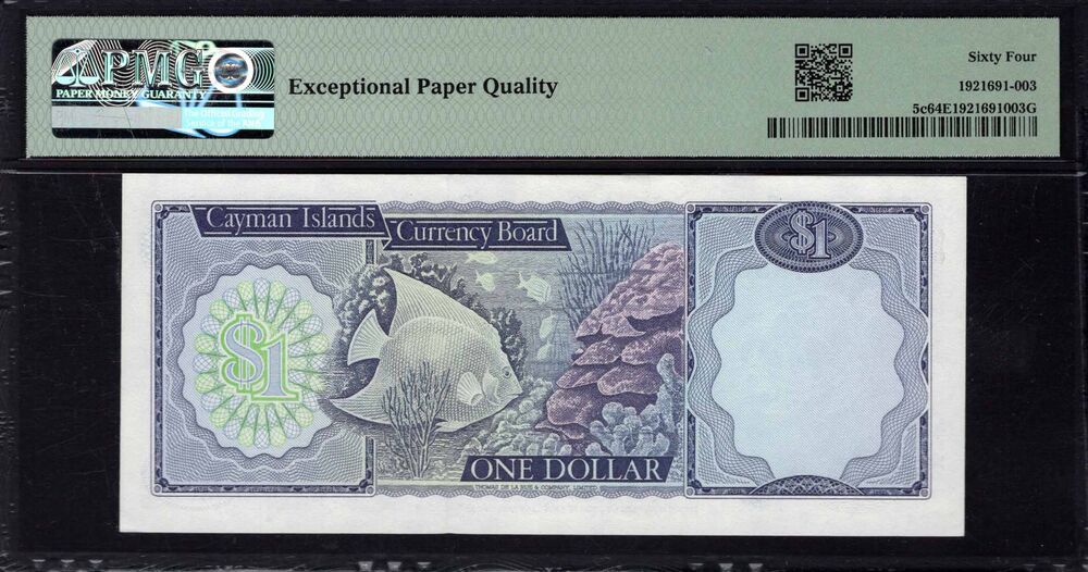 Cayman Islands - 1 Dollar 1974 - Pick # 5c - PMG 64 EPQ