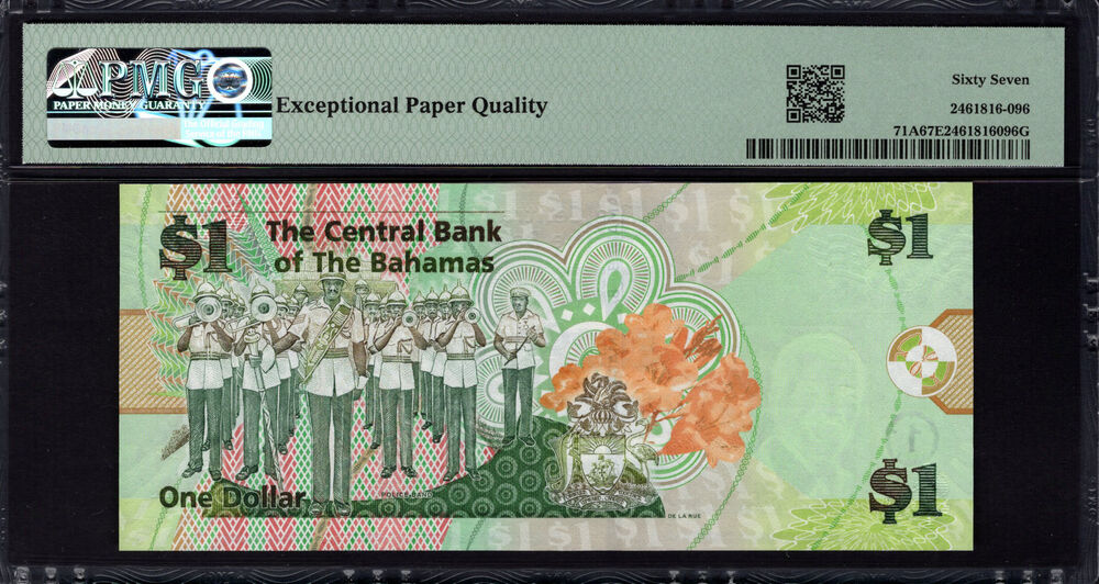 Bahamas - 1 Dollar 2015 - Pick # 71A - PMG 67 EPQ