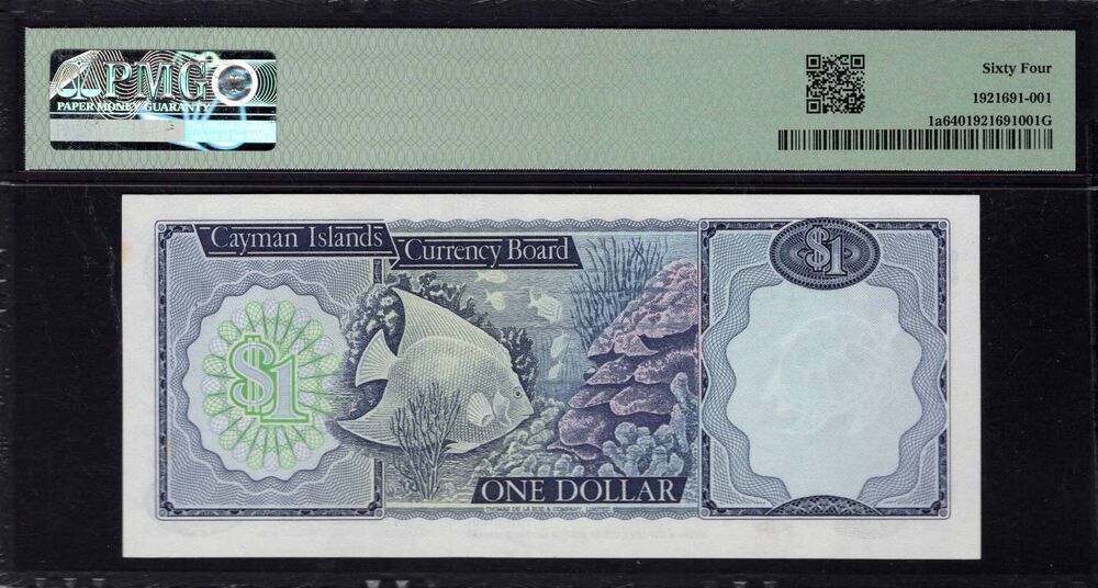 Cayman Islands - 1 Dollar 1971 - Pick # 1a - PMG 64 Choice Uncirculated