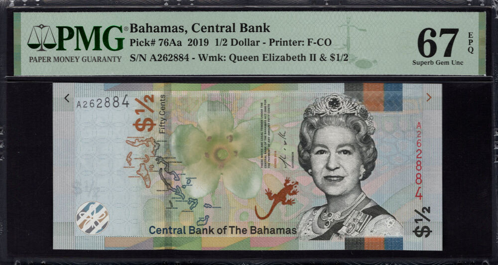 Bahamas - Half Dollar 2019 - Pick # 76Aa - PMG 67 EPQ