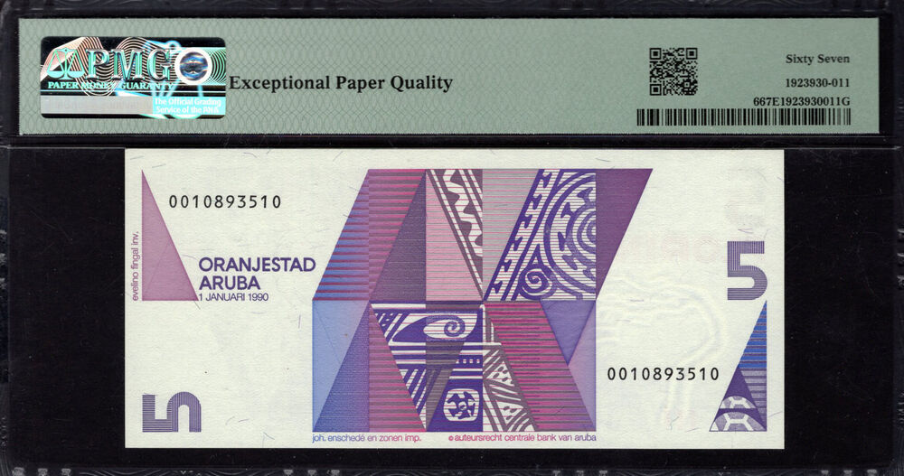 Aruba - 5 Florin 1990 - Pick # 6 - PMG 67 EPQ