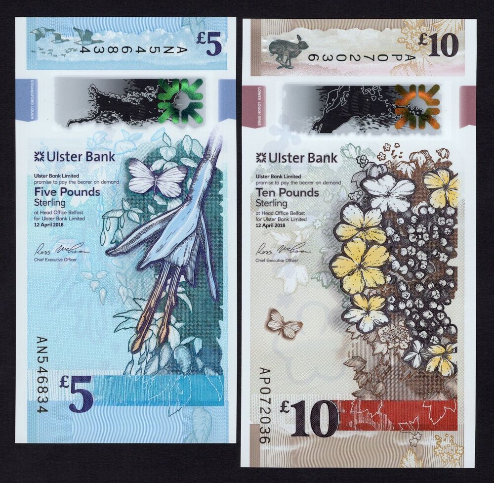 Ireland, Northern - 5 & 10 Pounds 2018 - Pick 343, 344 - UNC