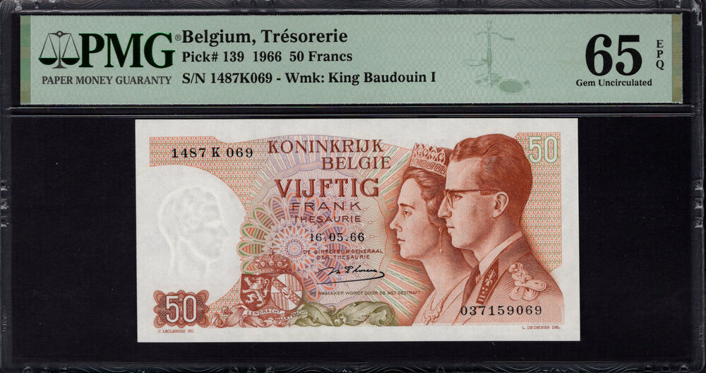 Belgium - 50 Francs 1966 - Pick # 139 - PMG 65 EPQ