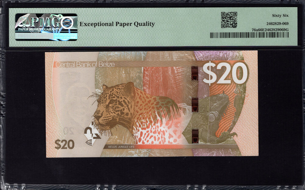 Belize - 20 Dollars 2025 - Pick # 76a - PMG 66 EPQ
