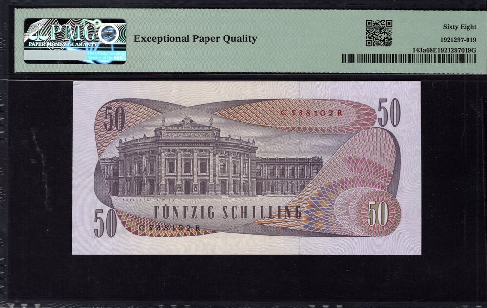 Austria - 50 Schilling 1970 - Pick # 143a - PMG 68 EPQ