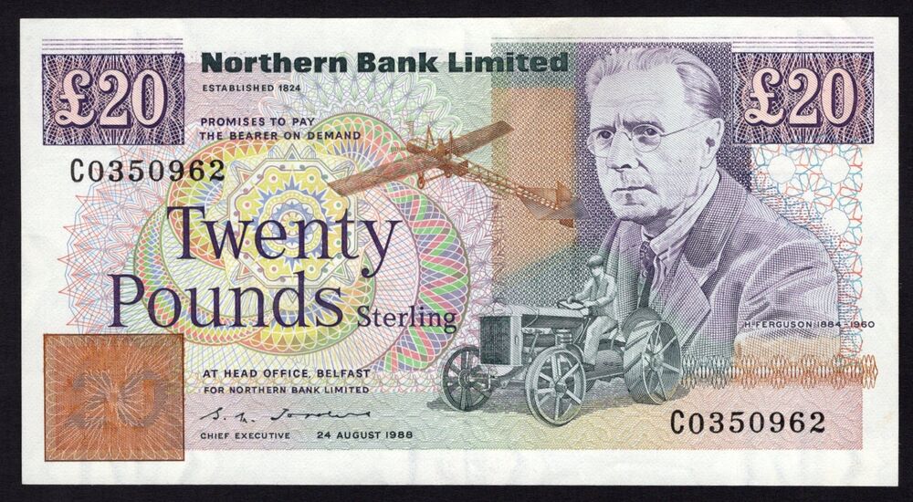 Ireland, Northern - 20 Pounds 1988 - Pick # 195a - AU