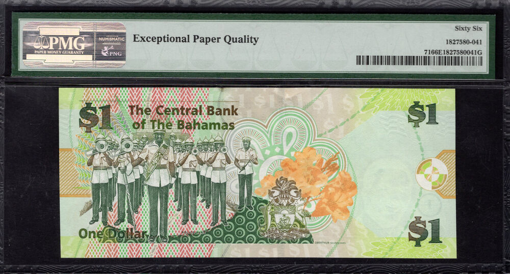 Bahamas - 1 Dollar 2008 - Pick # 71 - PMG 66 EPQ