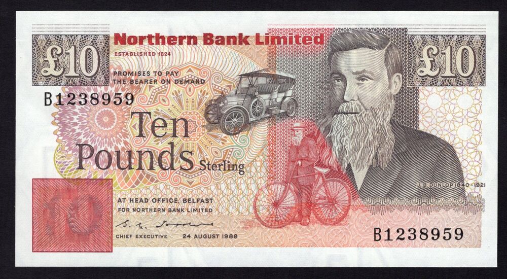 Ireland, Northern - 10 Pounds 1988 - Pick # 194a - UNC-