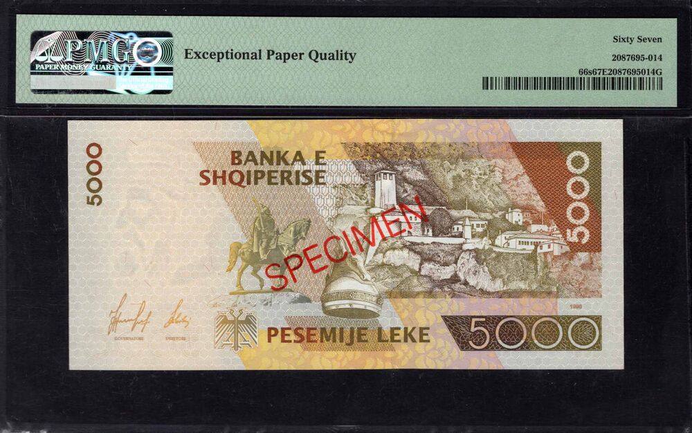 Albania - 5000 Lekë 1996 - Pick # 66s - PMG 67 EPQ