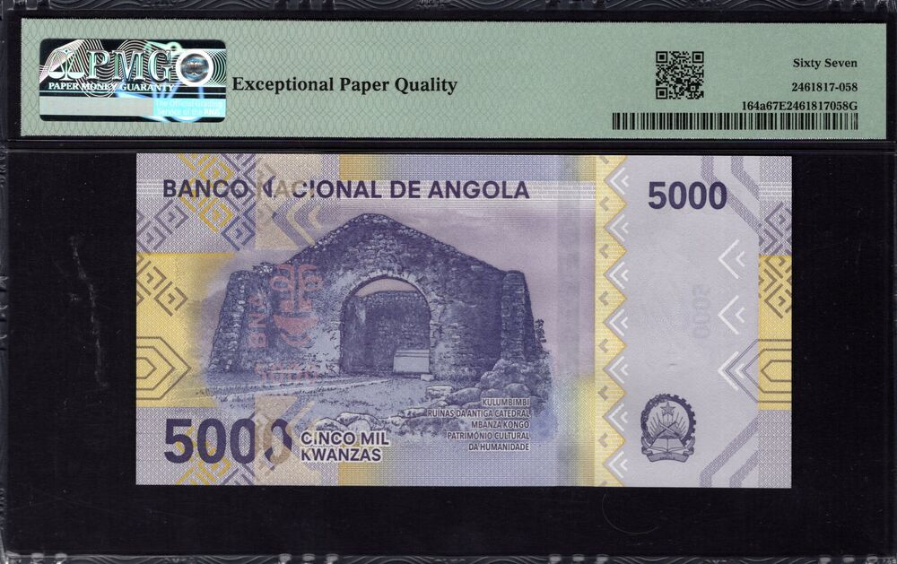 Angola - 5000 Kwanzas 2020 - Pick # 164a - PMG 67 EPQ