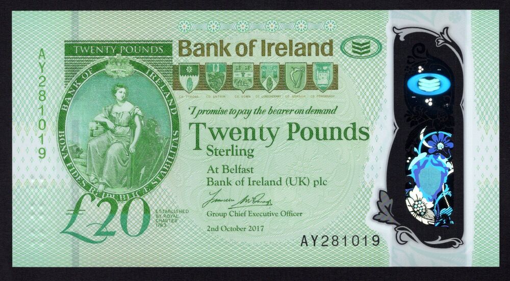 Ireland, Northern - 20 Pounds 2017 - Pick # 92 - UNC