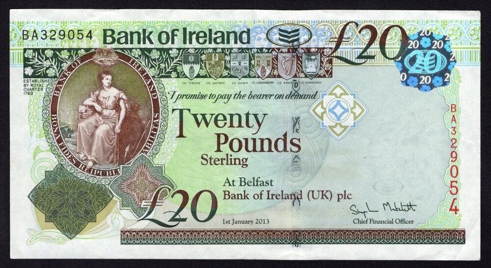 Ireland, Northern - 20 Pounds 2013 - Pick # 88 - VF/XF