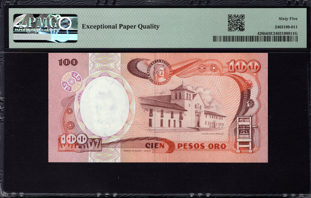 Colombia - 100 Pesos Oro 1985 - Pick # 426b - PMG 65 EPQ