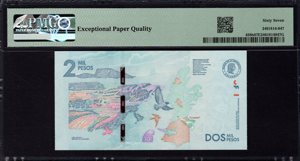 Colombia - 2000 Pesos 2022 - Pick # 458h - PMG 67 EPQ