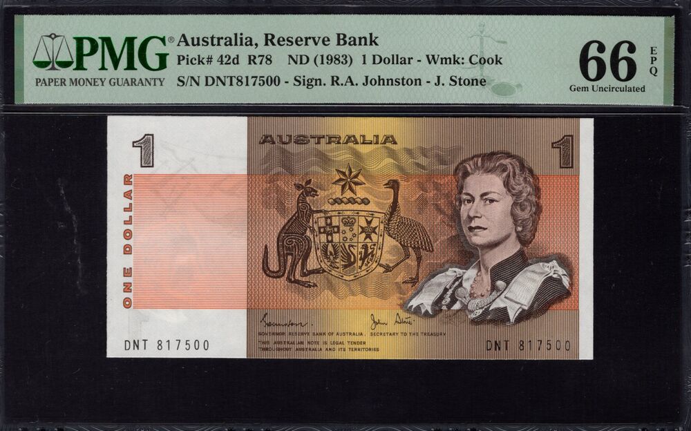 Australia - 1 Dollar 1983 - Pick # 42d - PMG 66 EPQ