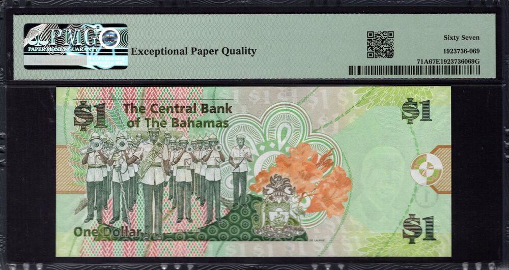 Bahamas - 1 Dollar 2015 - Pick # 71A - PMG 67 EPQ