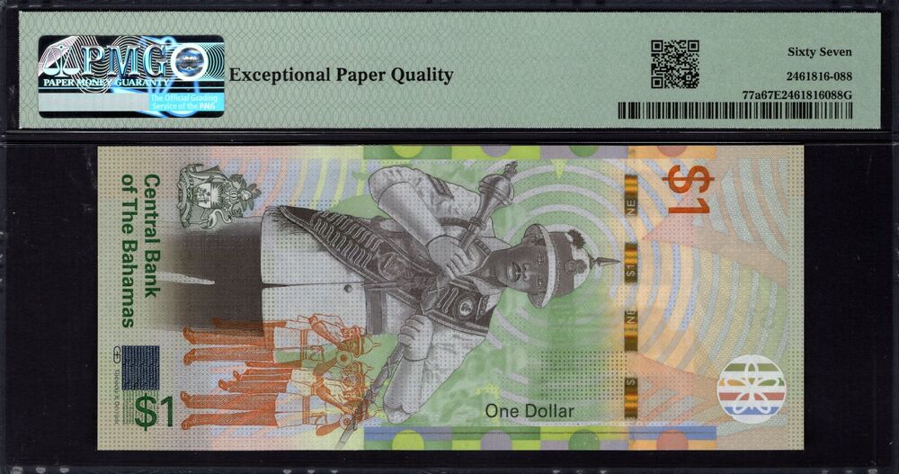 Bahamas - 1 Dollar 2017 - Pick # 77a - PMG 67 EPQ