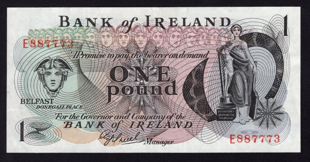 Ireland, Northern - 1 Pound 1972/77 - Pick # 61b - VF