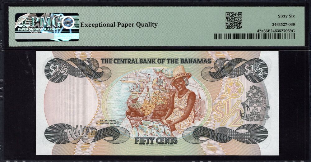 Bahamas - Half Dollar 1974 - Pick # 42a - PMG 66 EPQ