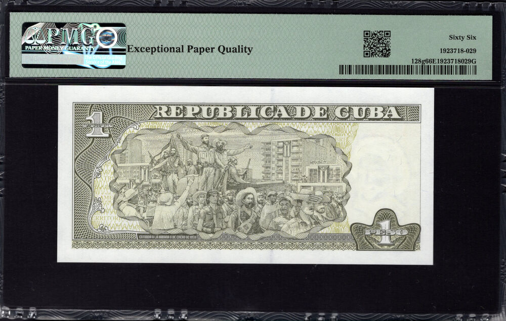 Cuba - 1 Peso 2016 - Pick # 128g - PMG 66 EPQ