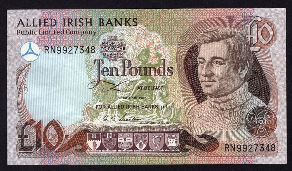 Ireland, Northern - 10 Pounds 1987 - Pick # 7 - VF