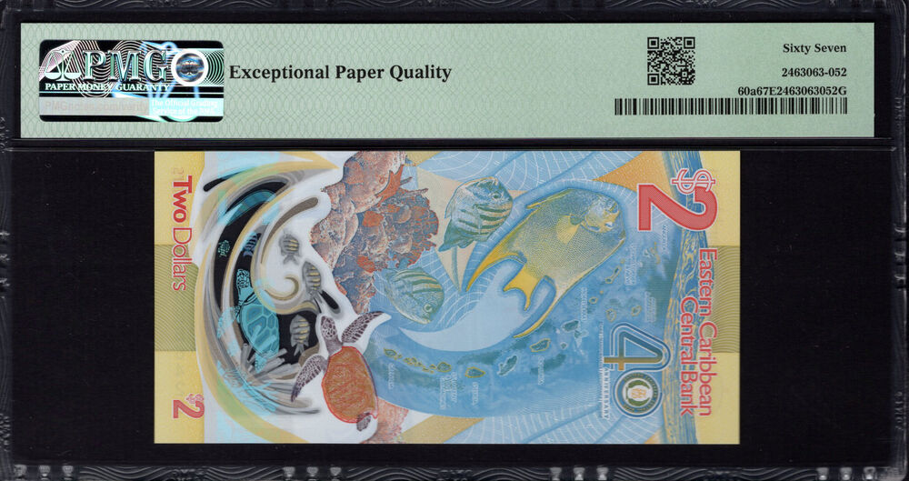 East Caribbean States - 2 Dollars 2023 - Pick # 60a - PMG 67 EPQ