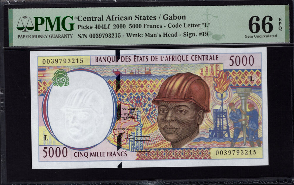 Gabon - 5000 Francs 2000 - Pick # 404Lf - PMG 66 EPQ