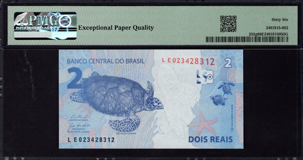 Brazil - 2 Reais 2010 - Pick # 252g - PMG 66 EPQ
