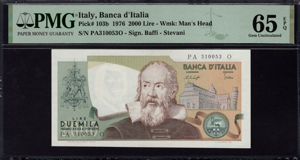 Italy - 2000 Lire 1976 - Pick # 103b - PMG 65 EPQ