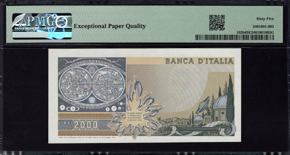 Italy - 2000 Lire 1976 - Pick # 103b - PMG 65 EPQ