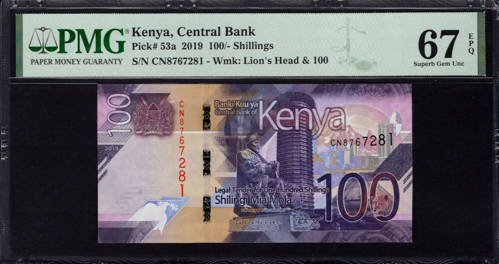 Kenya - 100 Shillings 2019 - Pick # 53a - PMG 67 EPQ