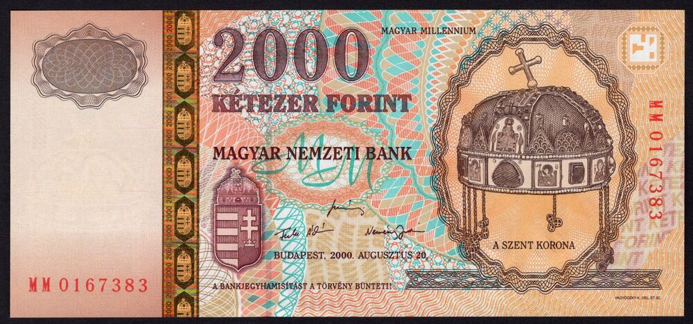 Hungary - 2000 Forint 2000 - Pick # 186 - UNC