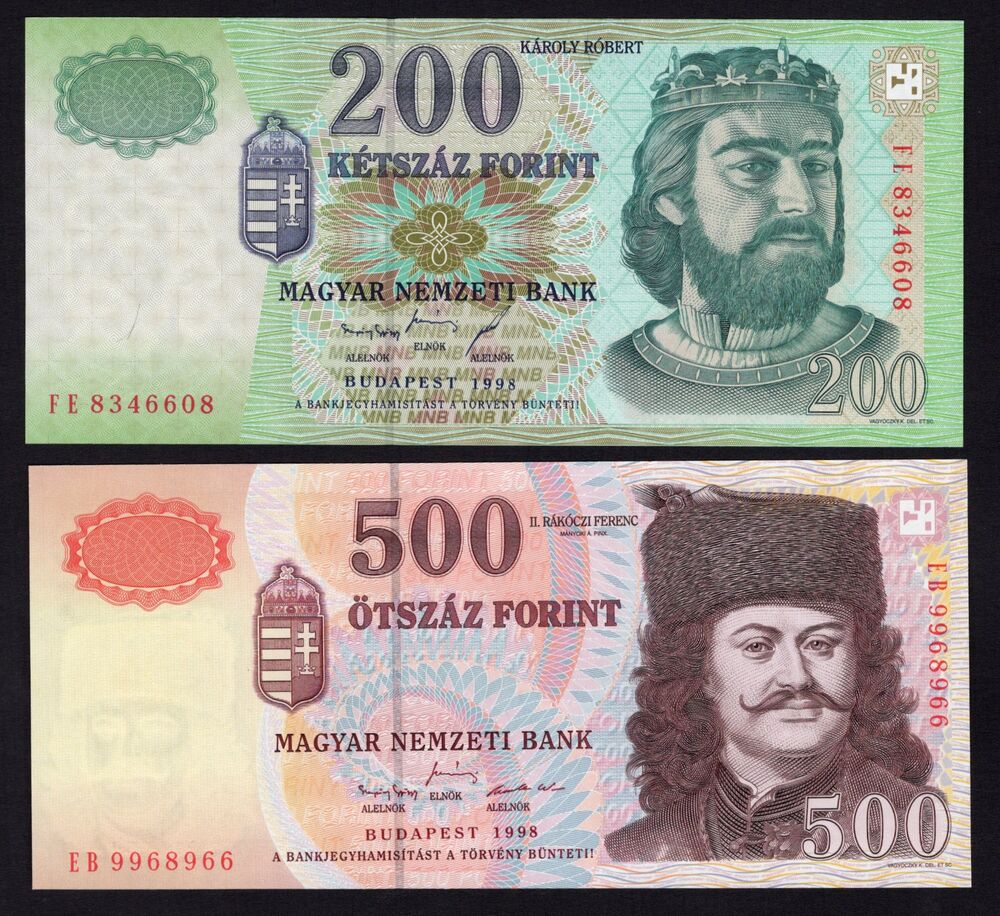 Hungary - 200 & 500 Forint 1998 - Pick # 178, 179 - UNC