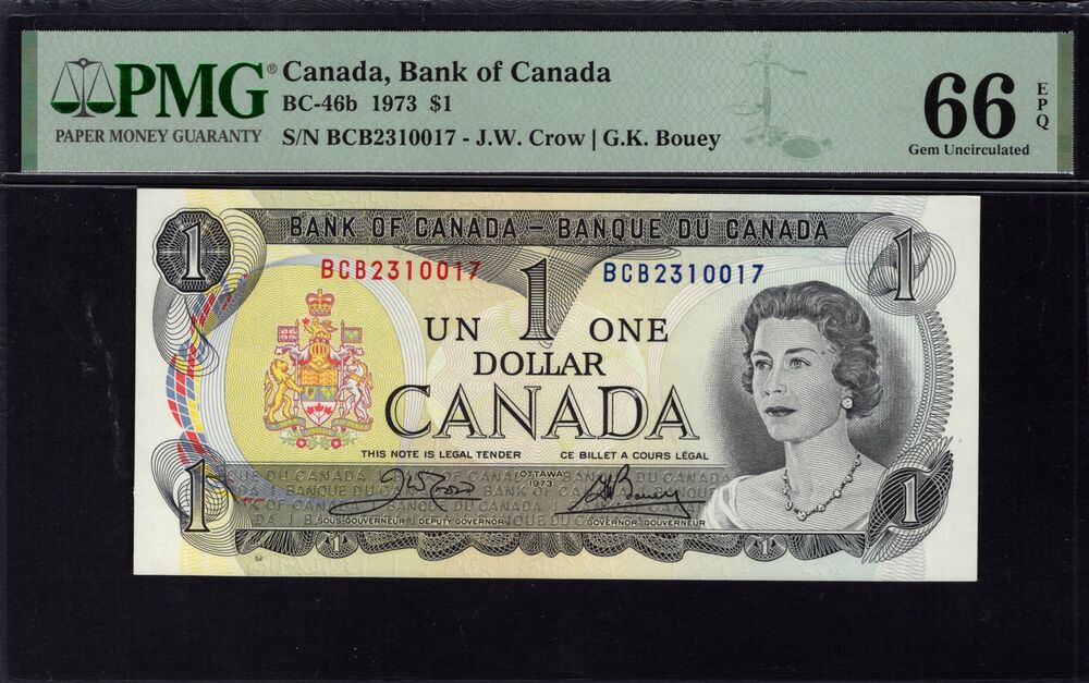 Canada - 1 Dollar 1973 - Pick # 46b - PMG 66 EPQ