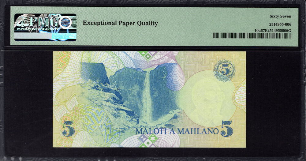 Lesotho - 5 Maloti 1989 - Pick # 10a - PMG 67 EPQ