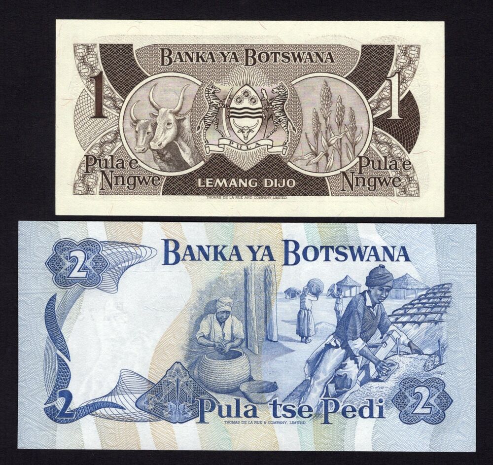 Botswana - 1 & 2 Pula 1983 - Pick # 6 , 7 - UNC