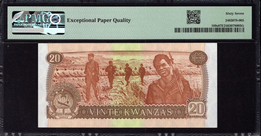 Angola - 20 Kwanzas 1976 - Pick # 109s - PMG 67 EPQ