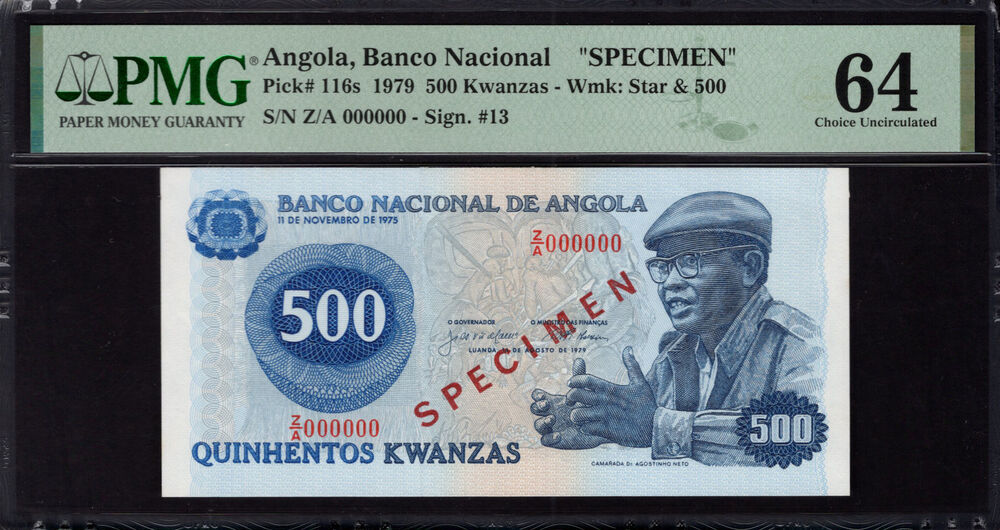 Angola - 500 Kwanzas 1979 - Pick # 116s - PMG 64
