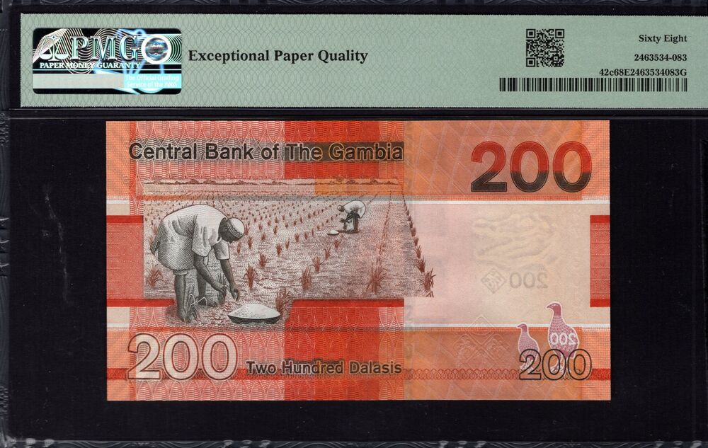 Gambia - 200 Dalasis 2023 - Pick # 42c - PMG 68 EPQ