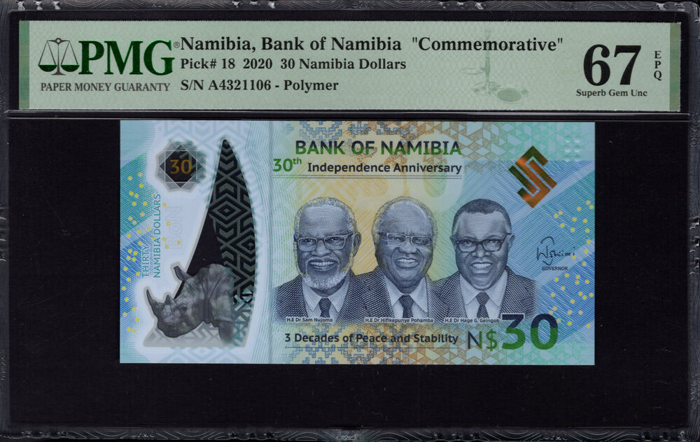 Namibia - 30 Namibia Dollars 2020 - Pick # 18 - PMG 67 EPQ