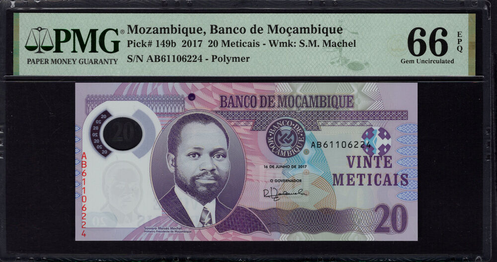 Mozambique - 20 Meticais 2017 - Pick # 149b - PMG 66 EPQ