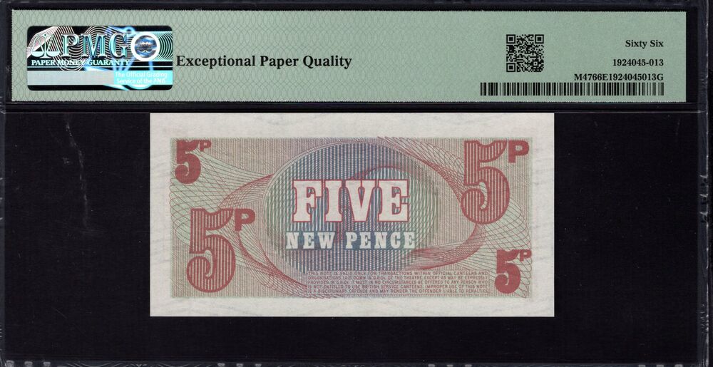 Great Britain - 5 New Pence 1972 - Pick # M47 - PMG 66 EPQ