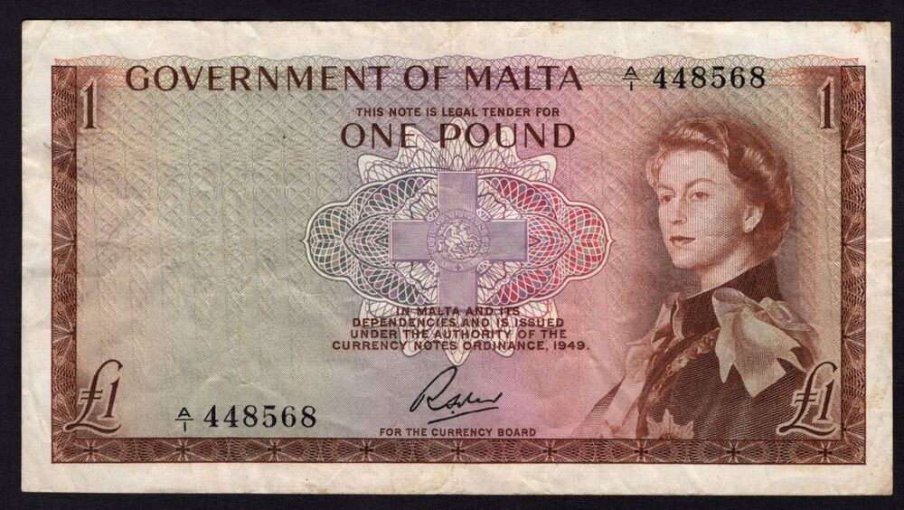Malta - 1 Pound L.1949 - Pick # 26 - F/VF