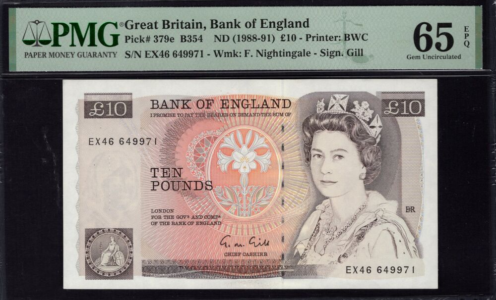Great Britain - 10 Pounds 1988 - Pick # 379e - PMG 65 EPQ