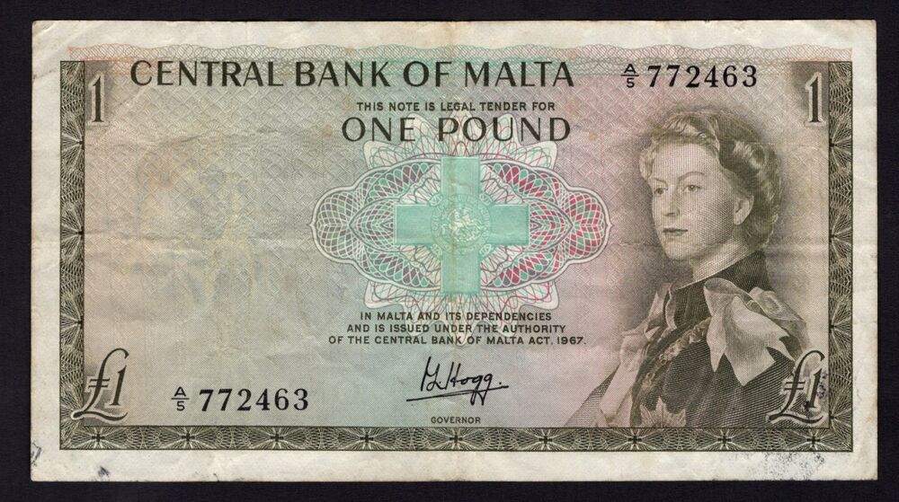 Malta - 1 Pound L.1967 - Pick # 29 - F/VF