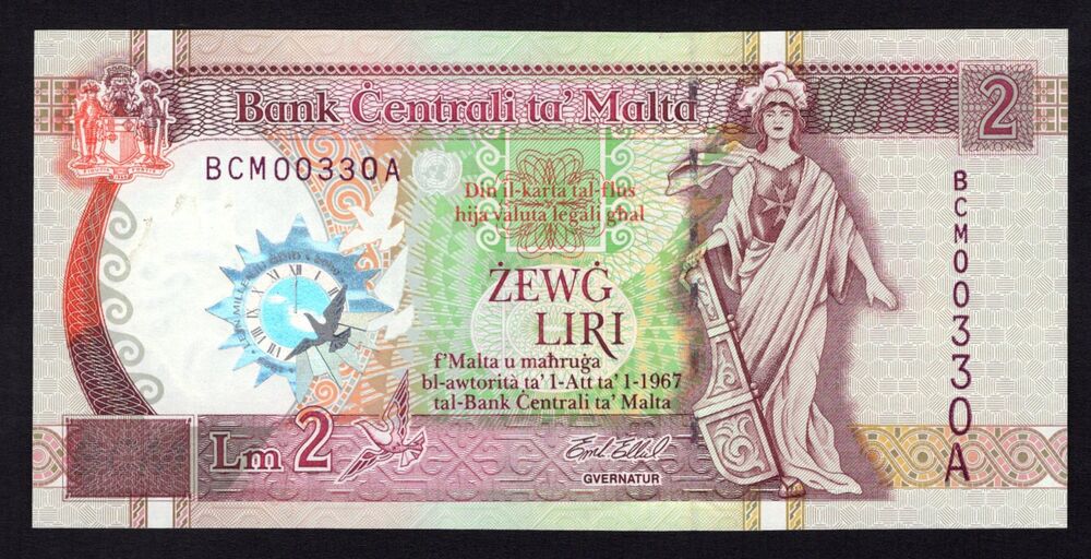Malta - 2 Liri Millennium - Pick # 49 - UNC
