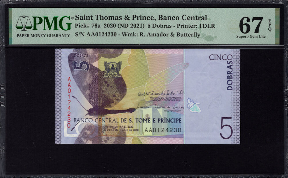 Sao Tome and Principe - 5 Dobras 2020 - Pick # 76a - PMG 67 EPQ
