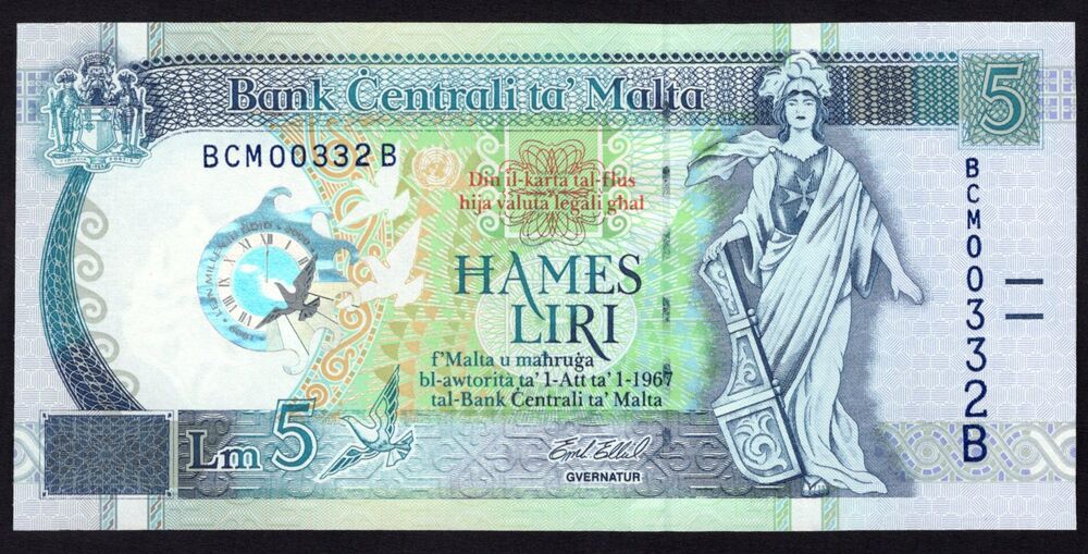 Malta - 5 Liri Millennium - Pick # 50 - UNC