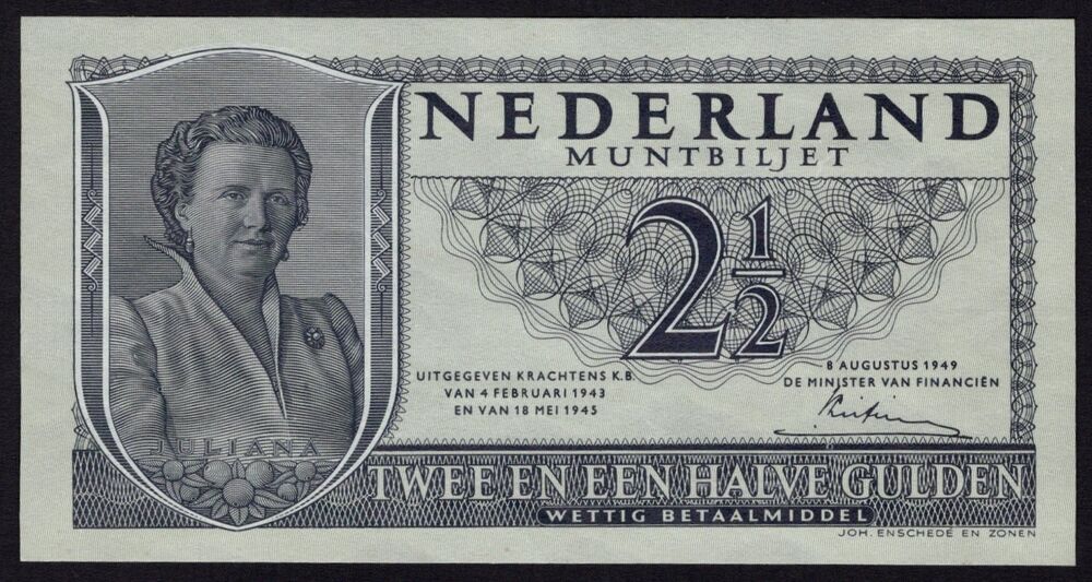 Netherlands - 2.50 Gulden 1949 - Pick # 73 - UNC